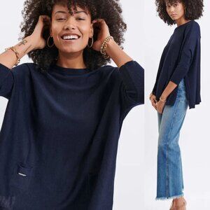 Mersea Navy Catalina Crewneck Oversized Sweater One Size 26612